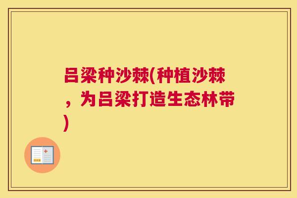 吕梁种沙棘(种植沙棘,为吕梁打造生态林带)