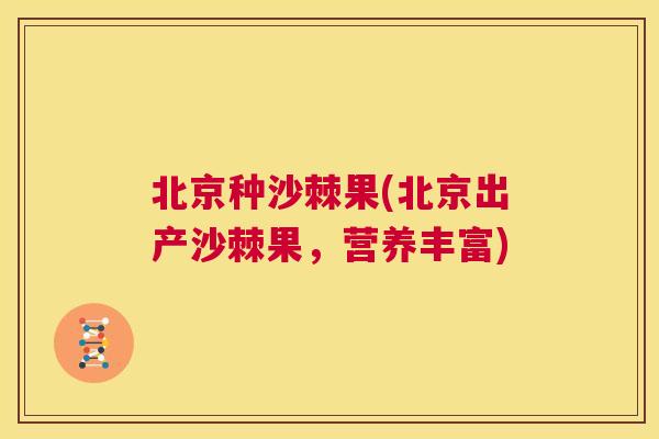 北京种沙棘果(北京出产沙棘果，营养丰富)