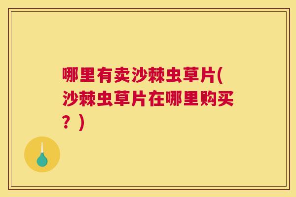 哪里有卖沙棘虫草片(沙棘虫草片在哪里购买？)