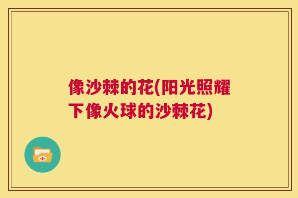 像沙棘的花(阳光照耀下像火球的沙棘花)