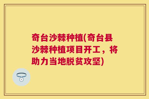 奇台沙棘种植(奇台县沙棘种植项目开工，将助力当地脱贫攻坚)