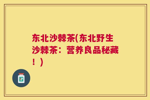 东北沙棘茶(东北野生沙棘茶：营养良品秘藏！)