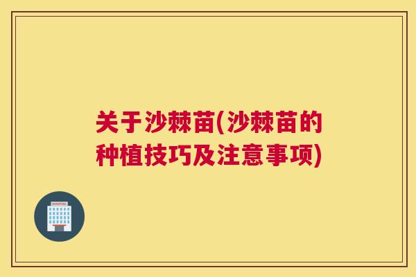 关于沙棘苗(沙棘苗的种植技巧及注意事项)