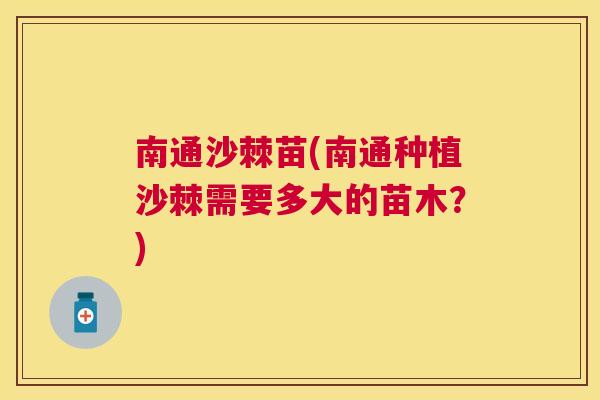 南通沙棘苗(南通种植沙棘需要多大的苗木？)