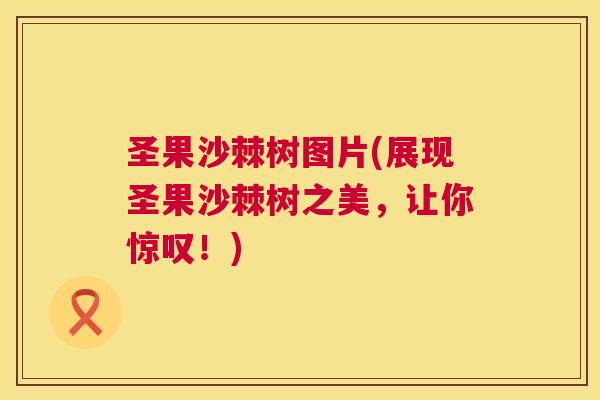 圣果沙棘树图片(展现圣果沙棘树之美，让你惊叹！)