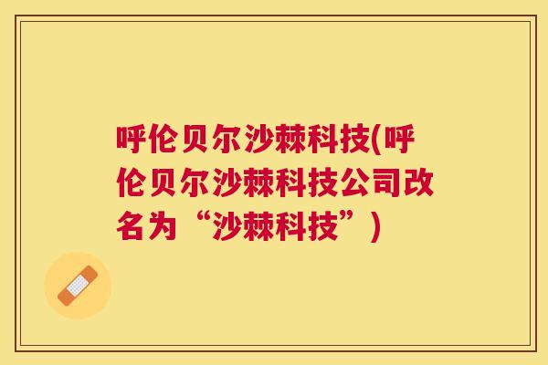 呼伦贝尔沙棘科技(呼伦贝尔沙棘科技公司改名为“沙棘科技”)