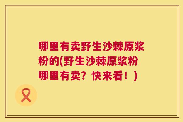 哪里有卖野生沙棘原浆粉的(野生沙棘原浆粉哪里有卖？快来看！)
