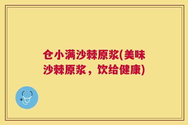 仓小满沙棘原浆(美味沙棘原浆，饮给健康)