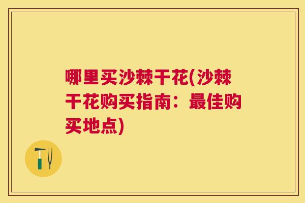 哪里买沙棘干花(沙棘干花购买指南：最佳购买地点)