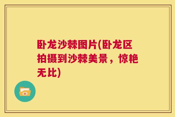 卧龙沙棘图片(卧龙区拍摄到沙棘美景，惊艳无比)