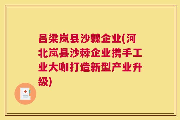 吕梁岚县沙棘企业(河北岚县沙棘企业携手工业大咖打造新型产业升级)
