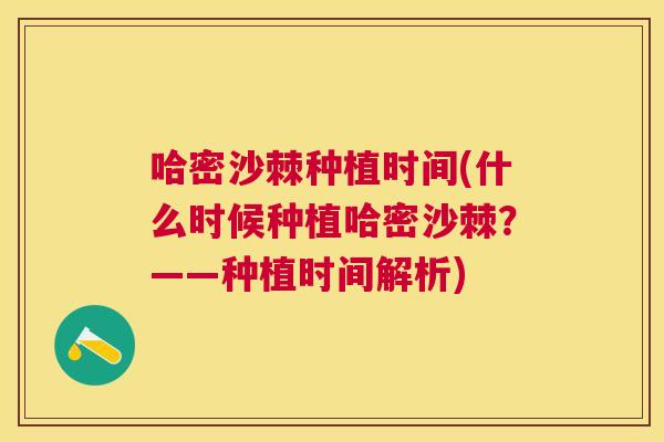 哈密沙棘种植时间(什么时候种植哈密沙棘？——种植时间解析)