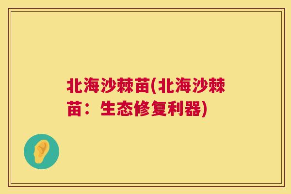 北海沙棘苗(北海沙棘苗：生态修复利器)