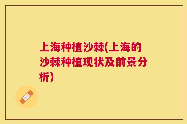 上海种植沙棘(上海的沙棘种植现状及前景分析)