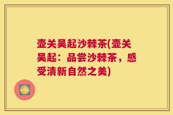 壶关吴起沙棘茶(壶关吴起：品尝沙棘茶，感受清新自然之美)