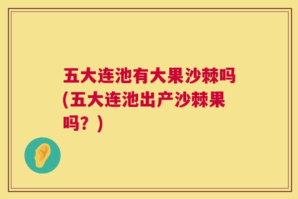 五大连池有大果沙棘吗(五大连池出产沙棘果吗？)