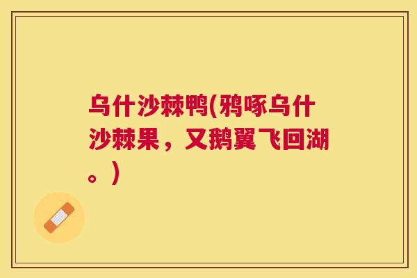 乌什沙棘鸭(鸦啄乌什沙棘果，又鹅翼飞回湖。)