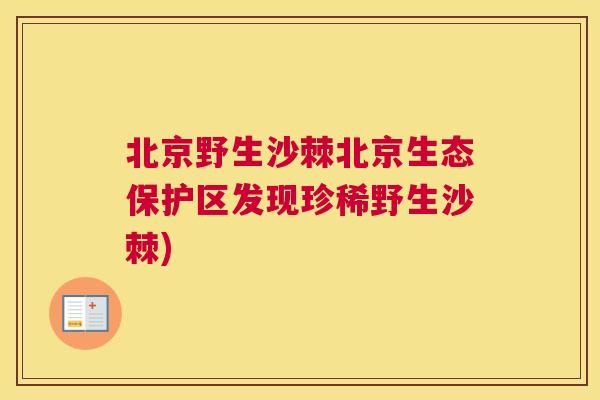 北京野生沙棘北京生态保护区发现珍稀野生沙棘)
