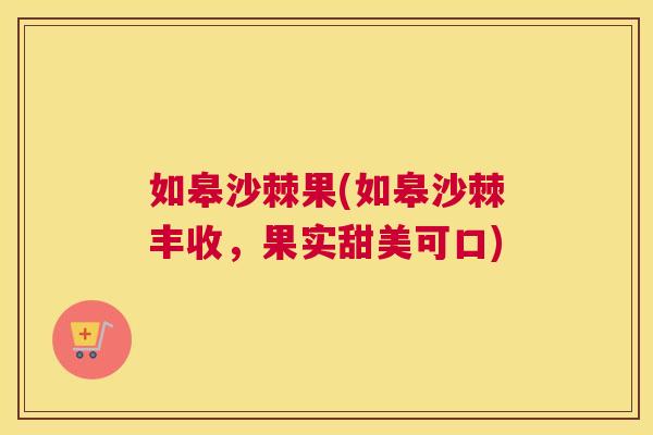 如皋沙棘果(如皋沙棘丰收，果实甜美可口)