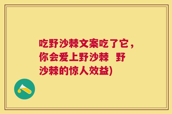 吃野沙棘文案吃了它，你会爱上野沙棘  野沙棘的惊人效益)