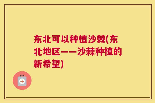 东北可以种植沙棘(东北地区——沙棘种植的新希望)