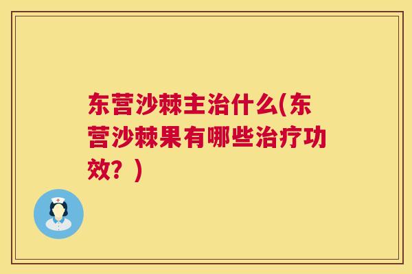 东营沙棘主治什么(东营沙棘果有哪些治疗功效？)