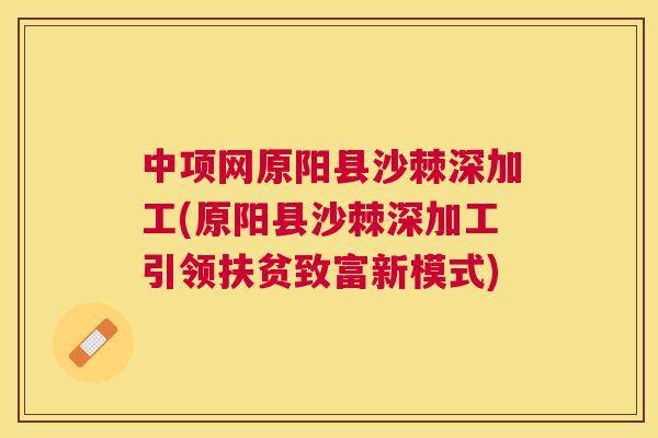 中项网原阳县沙棘深加工(原阳县沙棘深加工引领扶贫致富新模式)