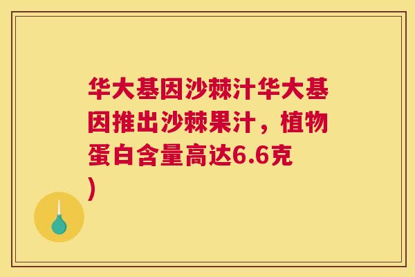 华大基因沙棘汁华大基因推出沙棘果汁，植物蛋白含量高达6.6克)