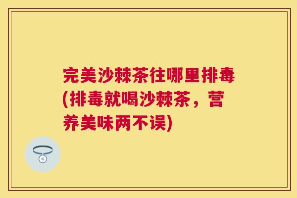 完美沙棘茶往哪里排毒(排毒就喝沙棘茶，营养美味两不误)
