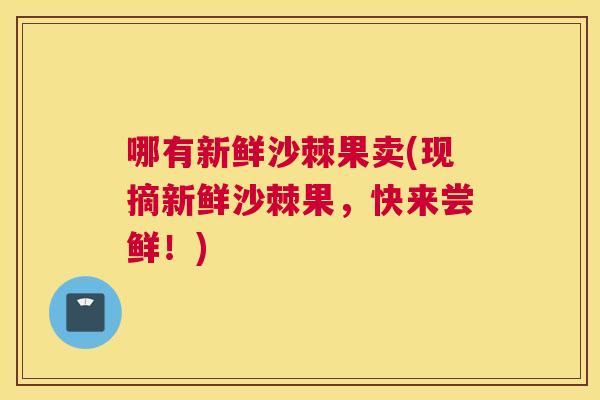 哪有新鲜沙棘果卖(现摘新鲜沙棘果，快来尝鲜！)