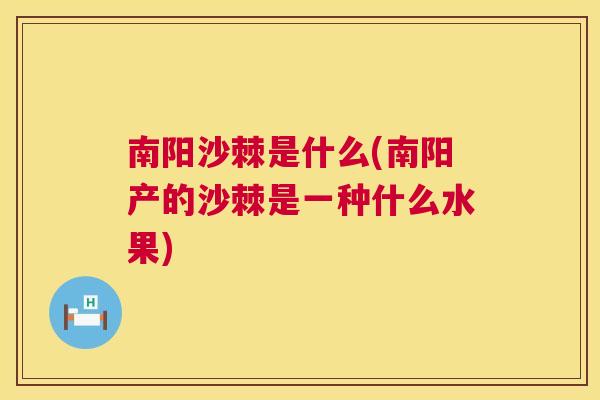 南阳沙棘是什么(南阳产的沙棘是一种什么水果)