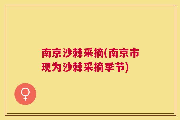 南京沙棘采摘(南京市现为沙棘采摘季节)