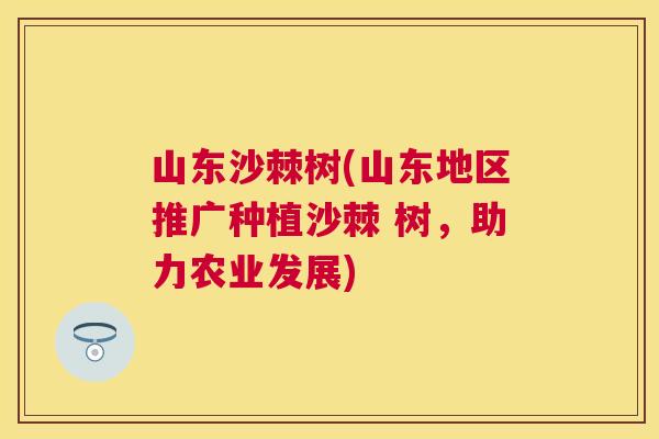 山东沙棘树(山东地区推广种植沙棘 树，助力农业发展)