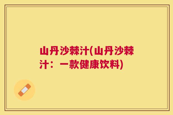 山丹沙棘汁(山丹沙棘汁：一款健康饮料)