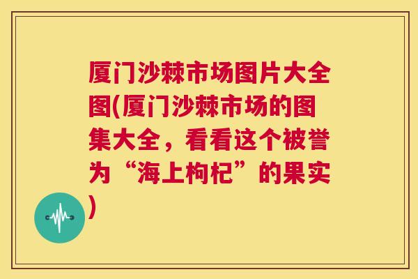 厦门沙棘市场图片大全图(厦门沙棘市场的图集大全，看看这个被誉为“海上枸杞”的果实)