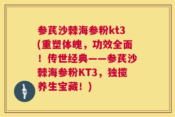 参芪沙棘海参粉kt3(重塑体魄，功效全面！传世经典——参芪沙棘海参粉KT3，独揽养生宝藏！)
