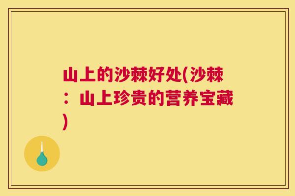 山上的沙棘好处(沙棘：山上珍贵的营养宝藏)