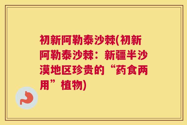 初新阿勒泰沙棘(初新阿勒泰沙棘：新疆半沙漠地区珍贵的“药食两用”植物)