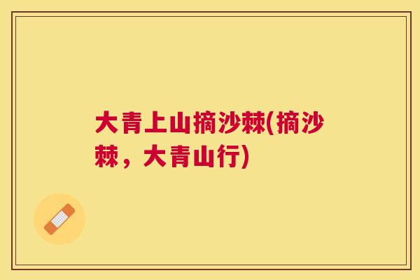大青上山摘沙棘(摘沙棘，大青山行)