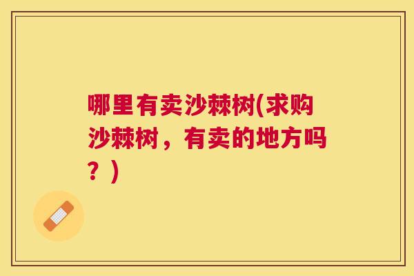 哪里有卖沙棘树(求购沙棘树，有卖的地方吗？)
