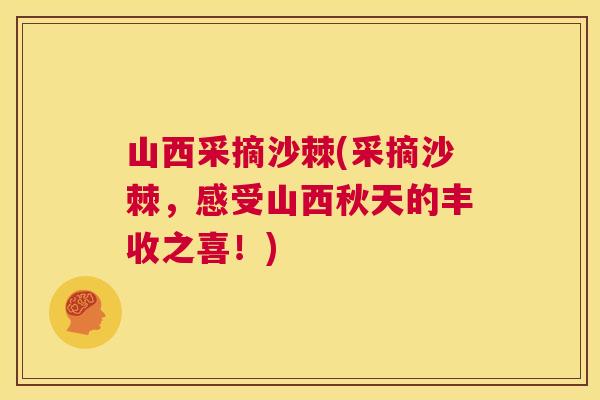 山西采摘沙棘(采摘沙棘，感受山西秋天的丰收之喜！)