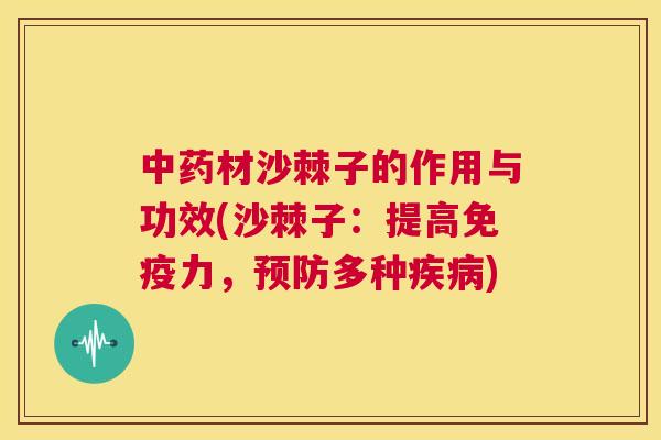 中药材沙棘子的作用与功效(沙棘子:提高免疫力,预防多种疾病)
