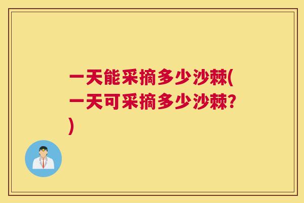 一天能采摘多少沙棘(一天可采摘多少沙棘？)