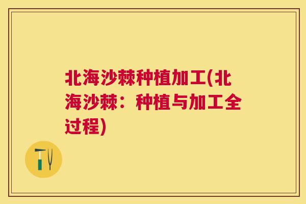 北海沙棘种植加工(北海沙棘:种植与加工全过程) 北海沙棘种植加工(北海沙棘:种植与加工全过程)