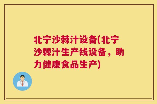 北宁沙棘汁设备(北宁沙棘汁生产线设备,助力健康食品生产)