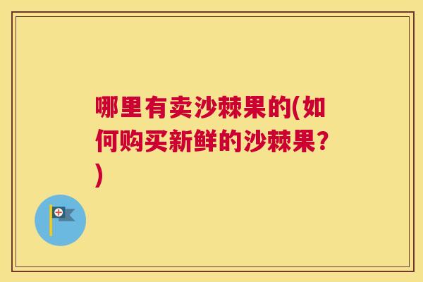 哪里有卖沙棘果的(如何购买新鲜的沙棘果?)