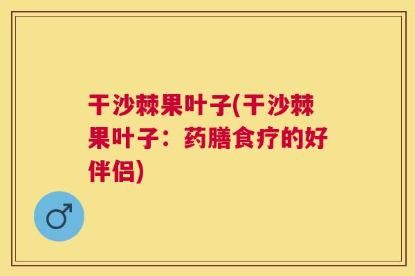 干沙棘果叶子(干沙棘果叶子：药膳食疗的好伴侣)