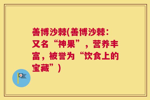 善博沙棘(善博沙棘：又名“神果”，营养丰富，被誉为“饮食上的宝藏”)