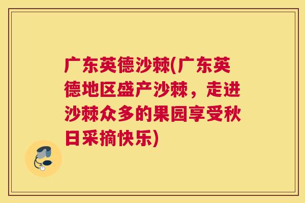 广东英德沙棘(广东英德地区盛产沙棘，走进沙棘众多的果园享受秋日采摘快乐)