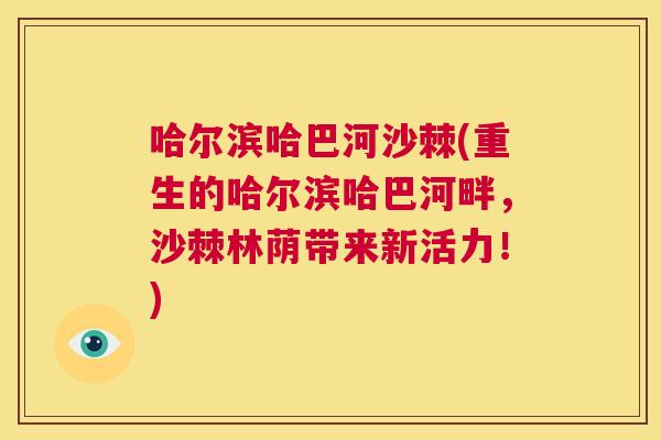 哈尔滨哈巴河沙棘(重生的哈尔滨哈巴河畔，沙棘林荫带来新活力！)